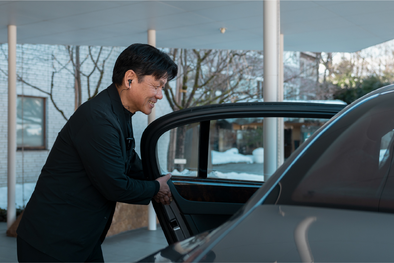 お客様のお迎えの様子